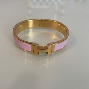 Hermès clic H bracelet in rose dragee